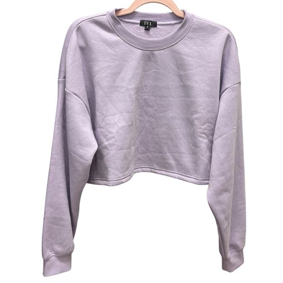 REVOLVE Tops - IVL Revolve Cropped Sweatshirt Women’s Small Lavender Crewneck Pullover